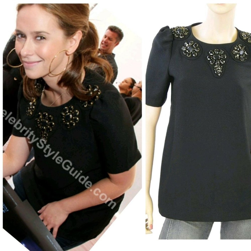 CELEB FAVE!  $288 KARTA Jeweled Tunic Top BLOUSE
